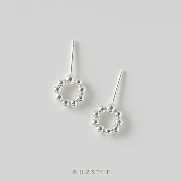  Bông tai bạc Balls circle 