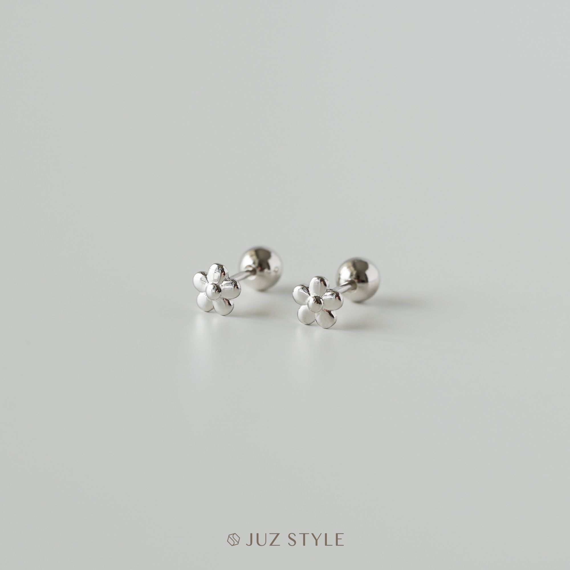  Bông tai bạc flower ballstuds 