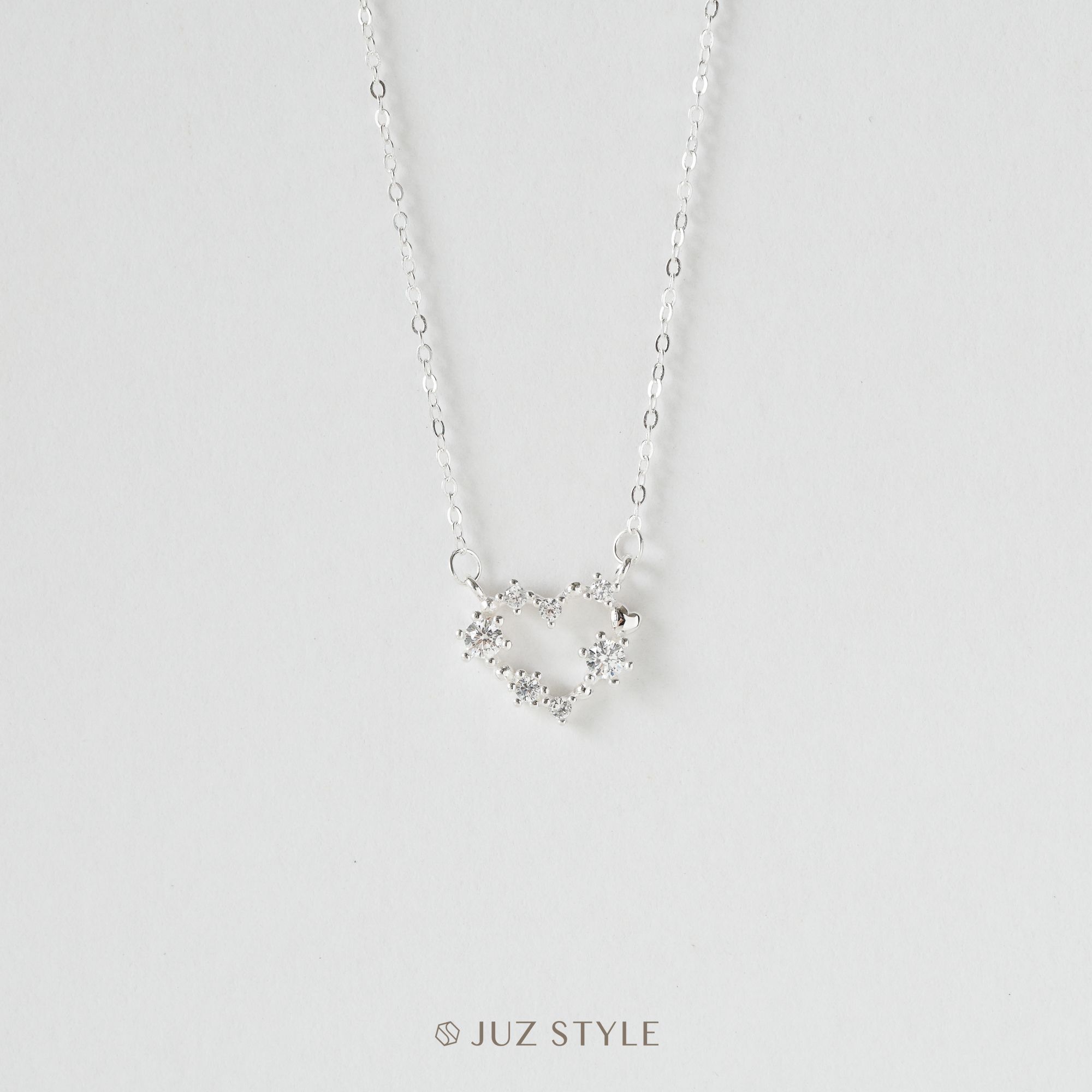  Dây chuyền bạc Heart Cz 