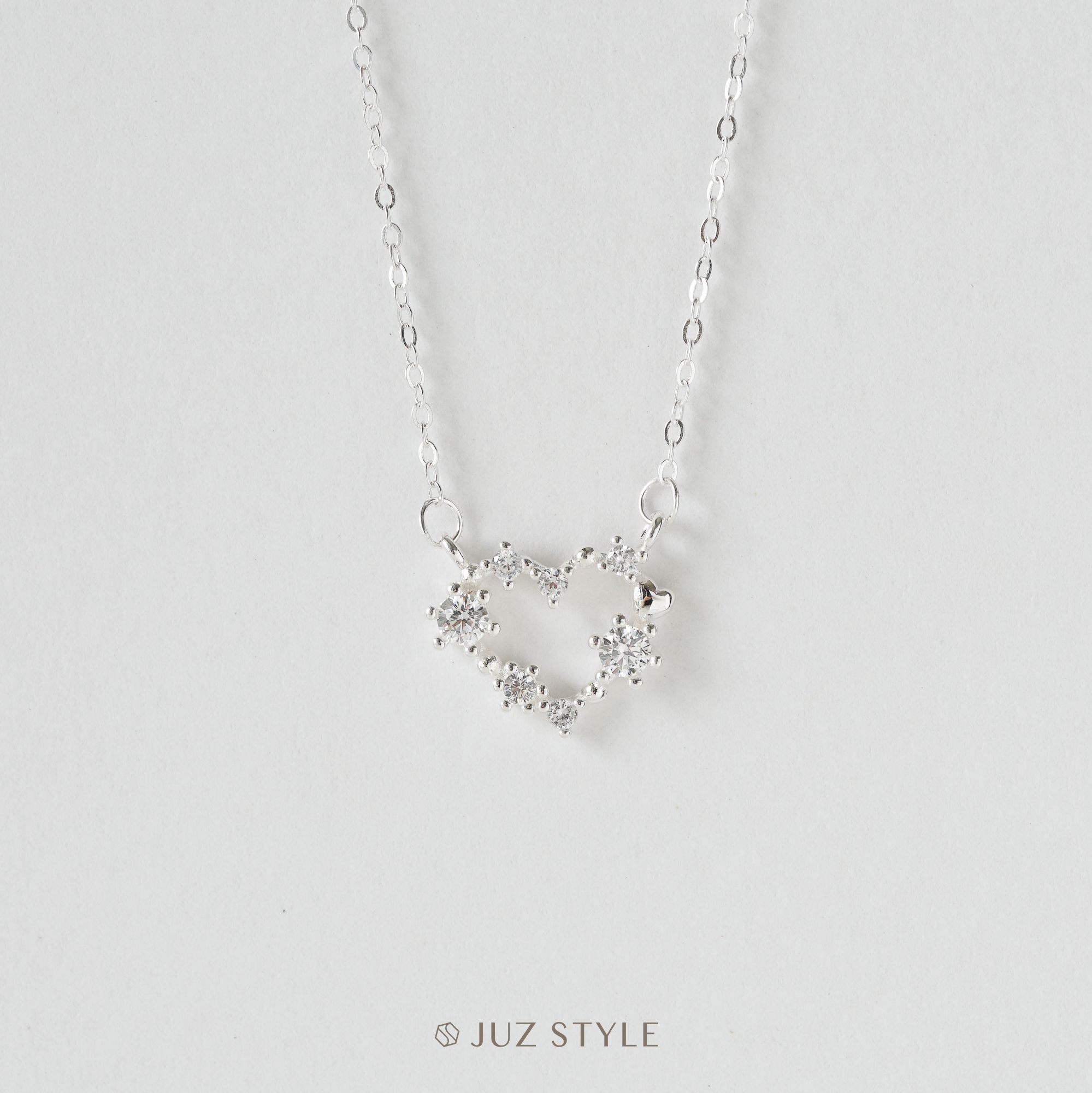  Dây chuyền bạc Heart Cz 