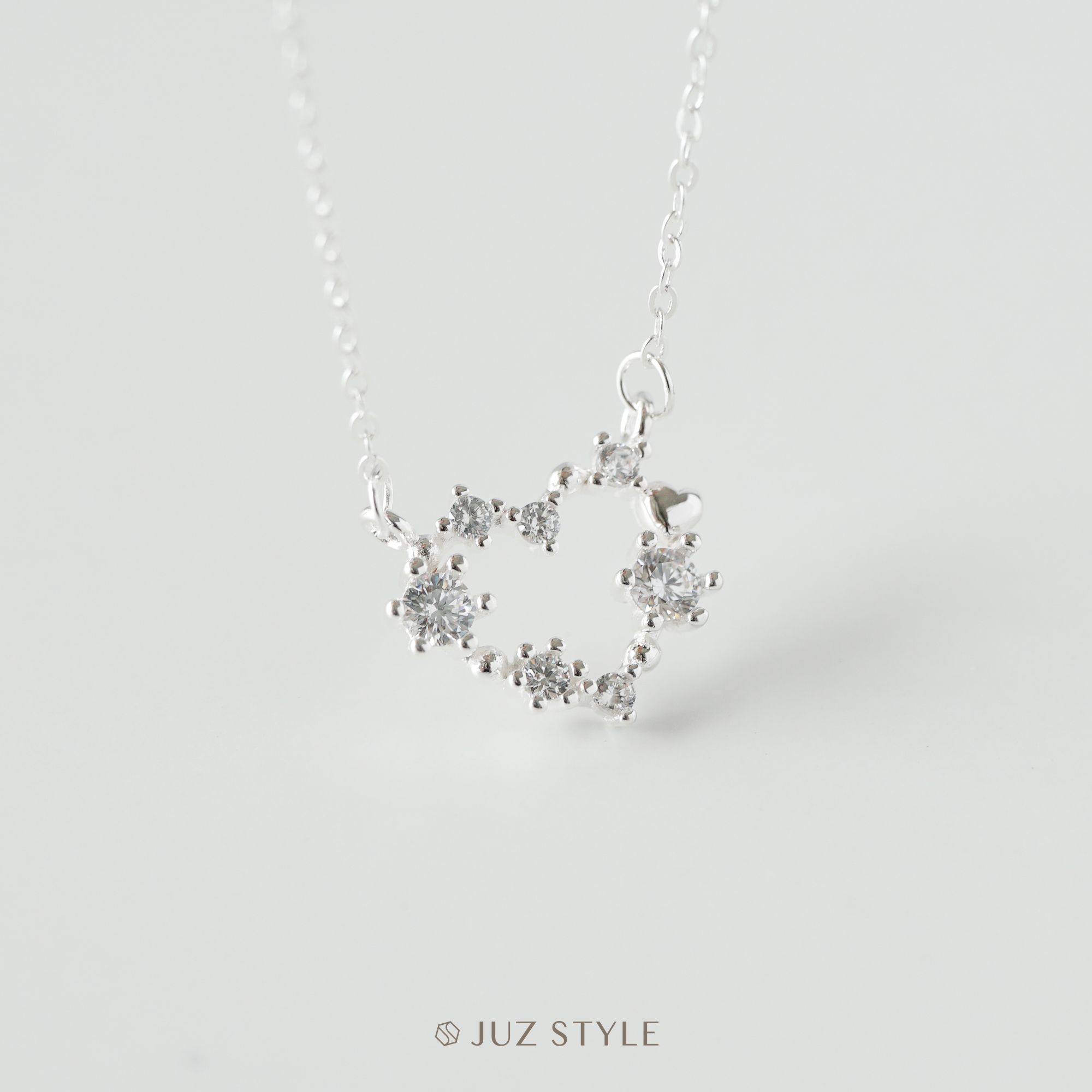  Dây chuyền bạc Heart Cz 