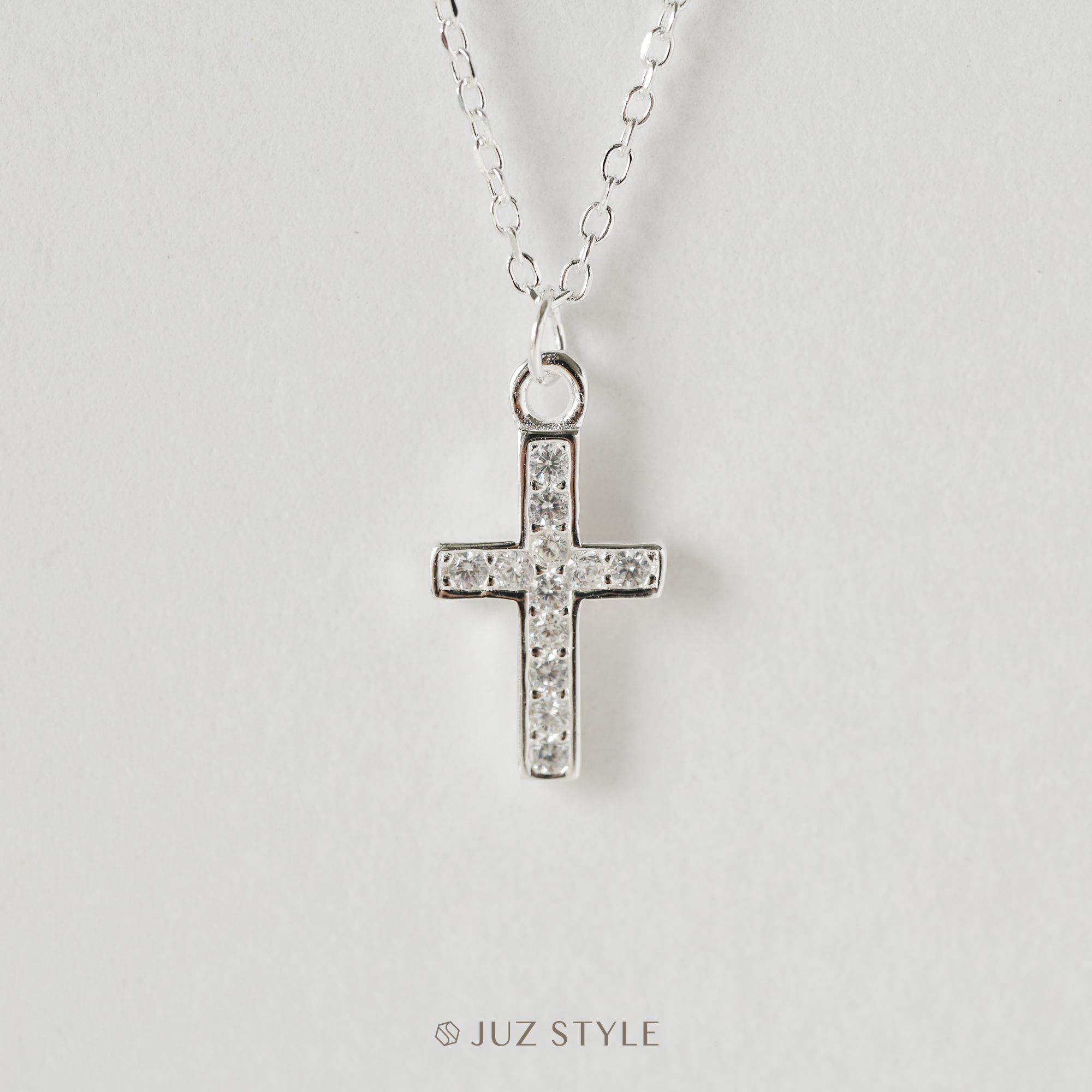  Dây chuyền bạc Cross Cz 