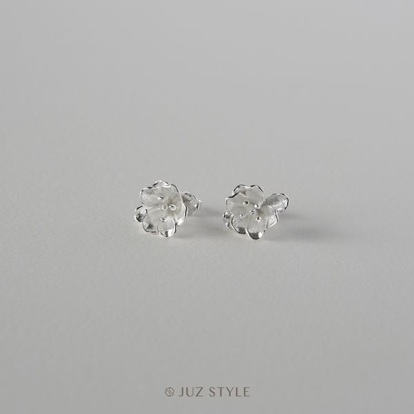  Bông tai bạc Begonia 