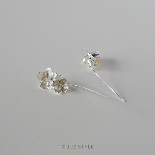  Bông tai bạc mạ vàng Cherry Blossom 