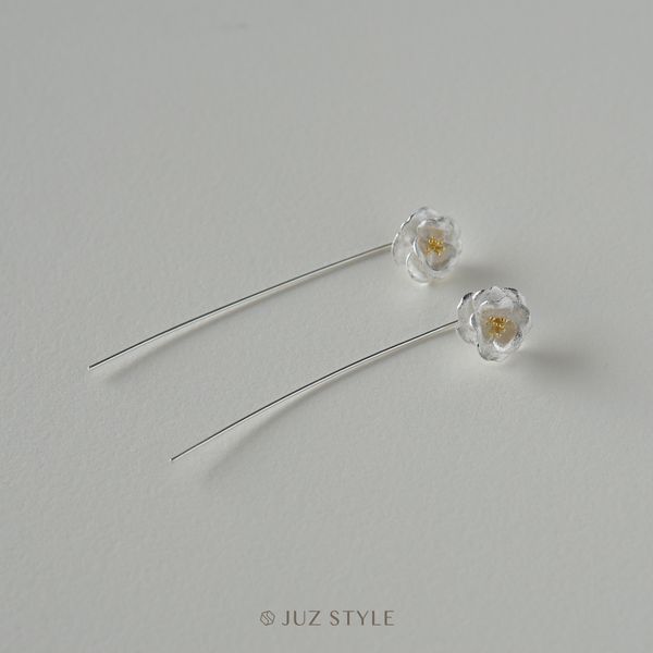  Bông tai bạc Camellia 