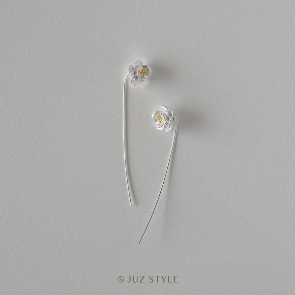  Bông tai bạc Camellia 