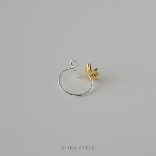  Nhẫn bạc mạ vàng Water lily 