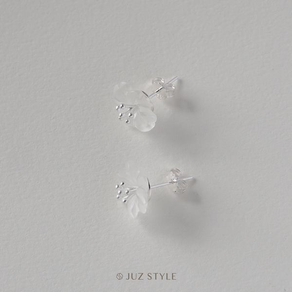  Bông tai bạc Quartz apricot blossom 