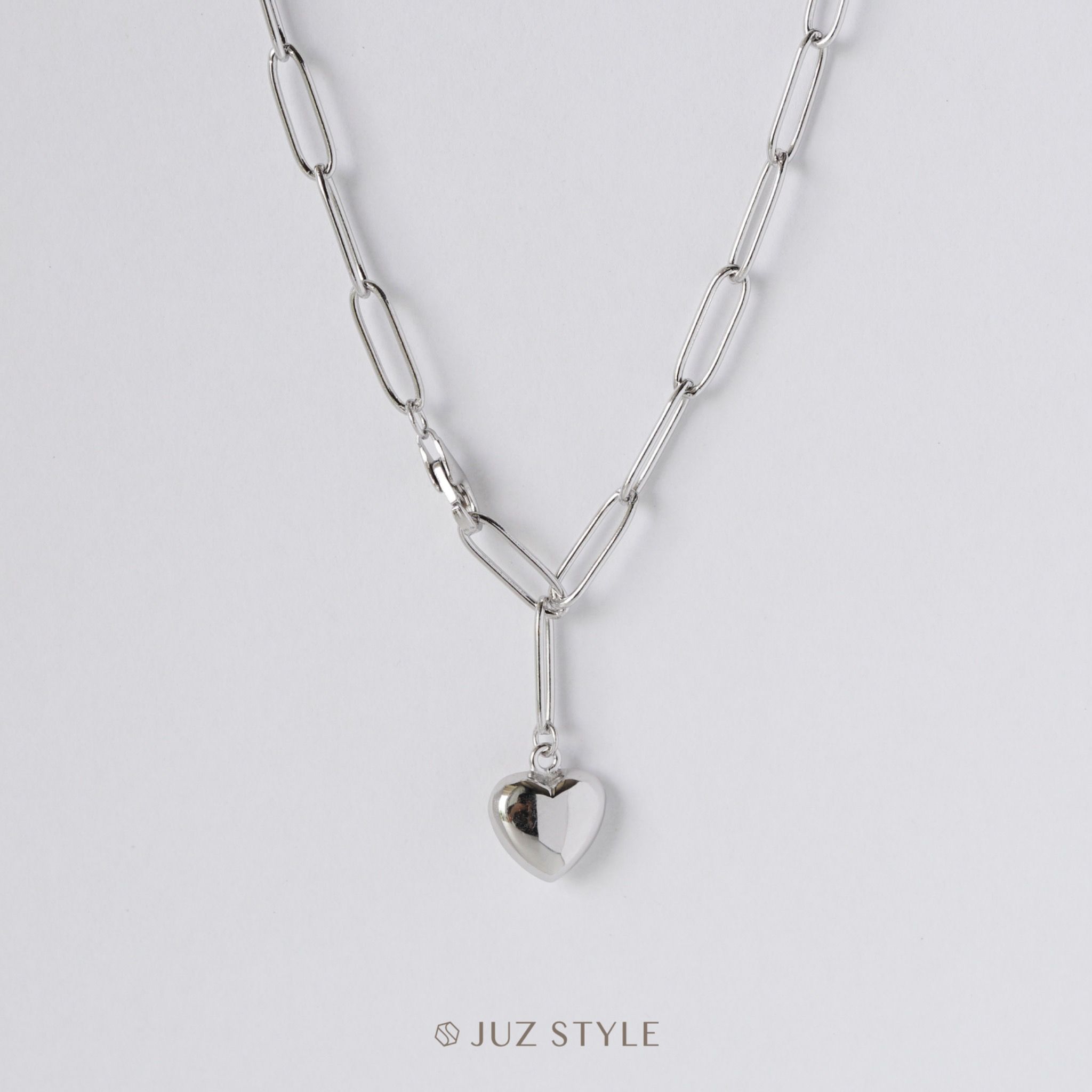  Dây chuyền bạc Oval chain & Heart 