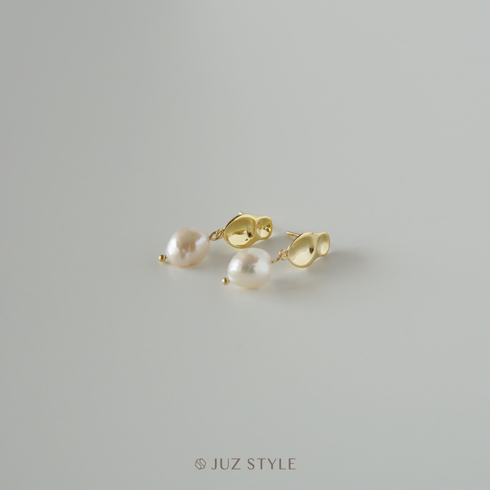  Bông tai bạc Golden pearl 