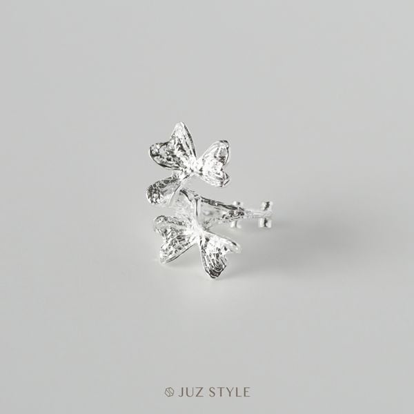  Bông tai bạc Flower earcuff 