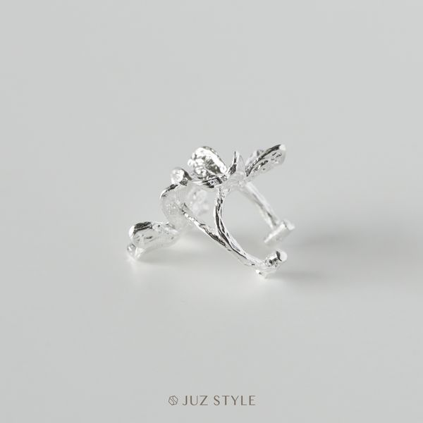  Bông tai bạc Flower earcuff 