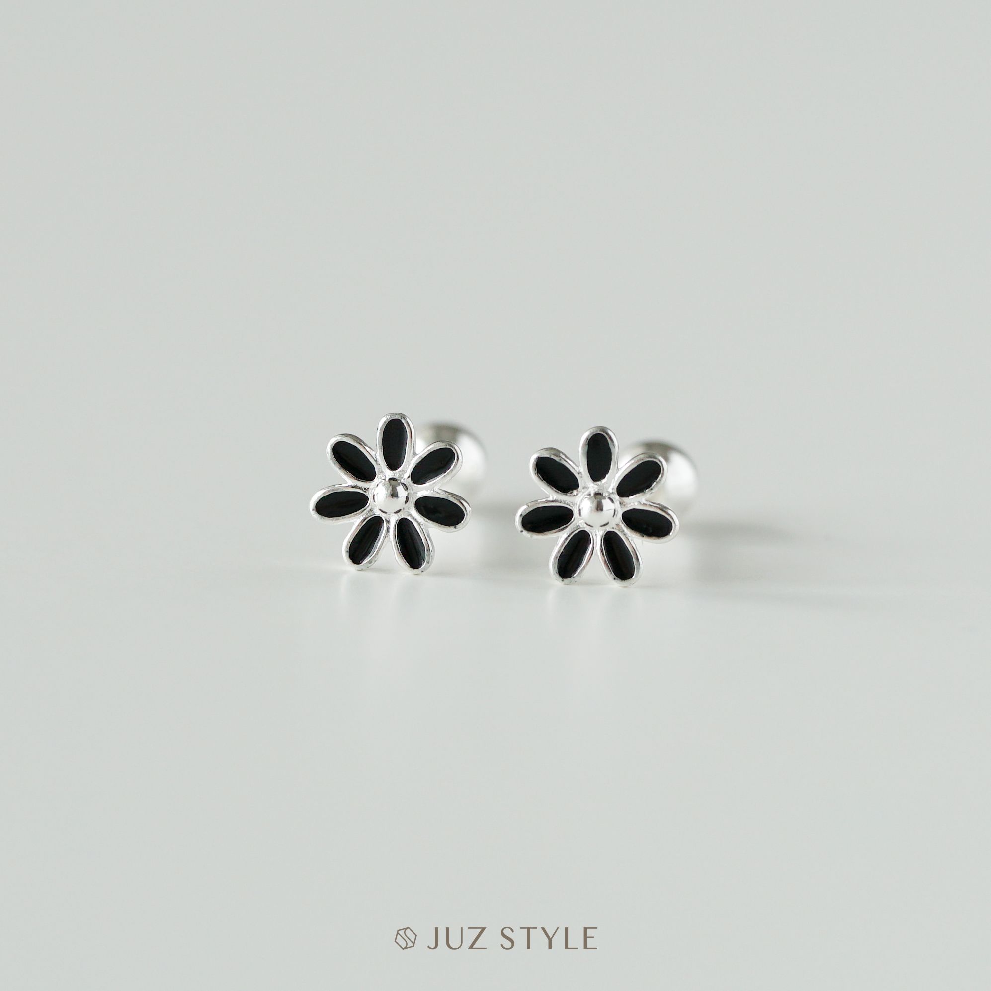  Bông tai bạc Flower ballstuds 