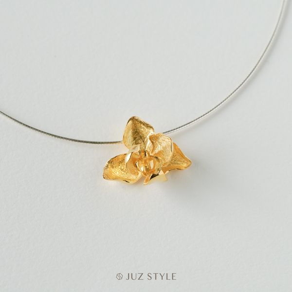  Mặt dây chuyền bạc mạ vàng Butterfly Orchid 