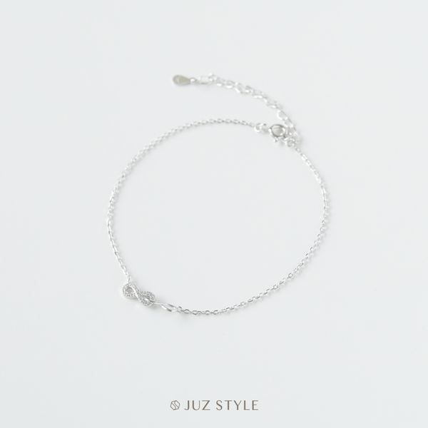  Lắc chân bạc Infinity Cz 