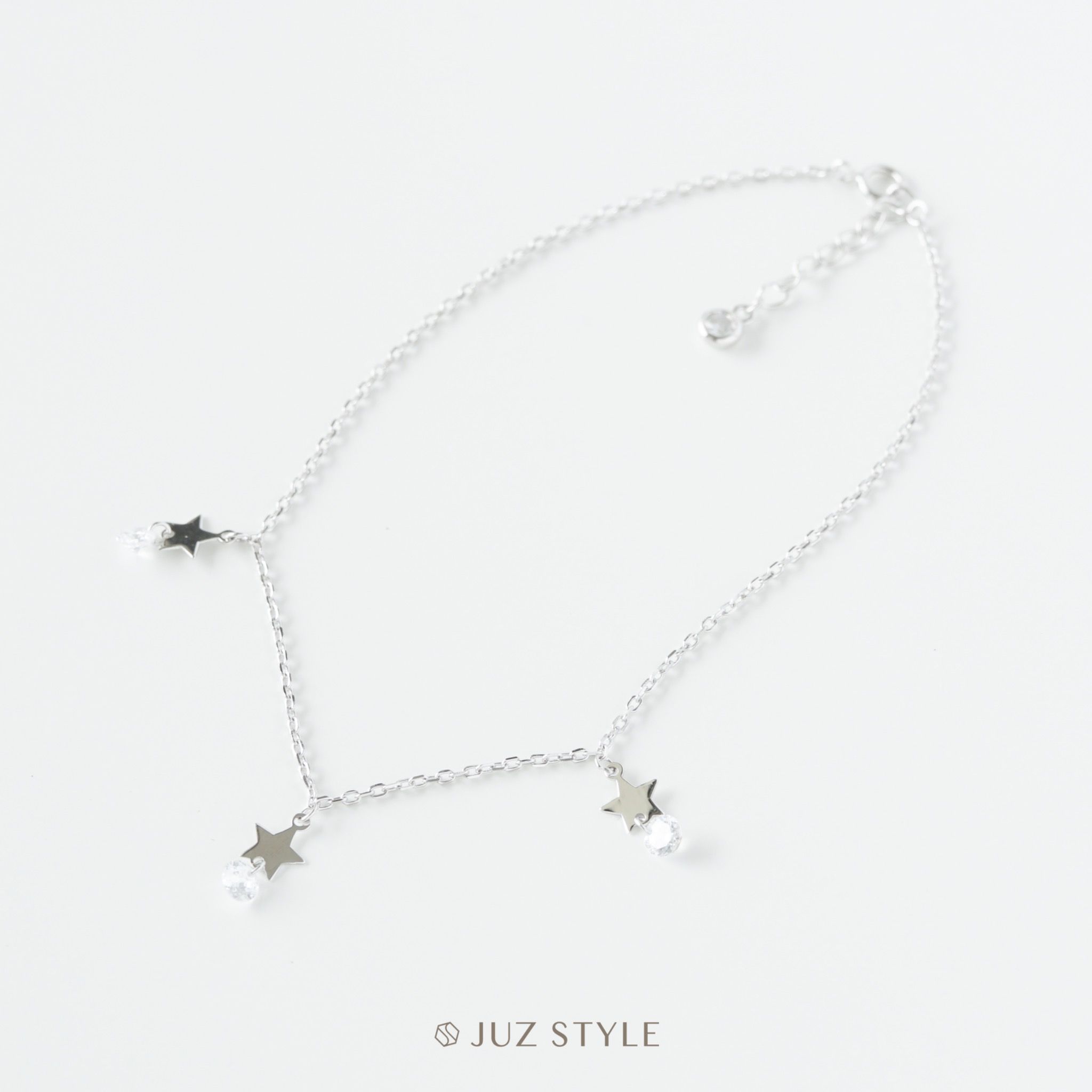  Lắc chân bạc Star CZ 