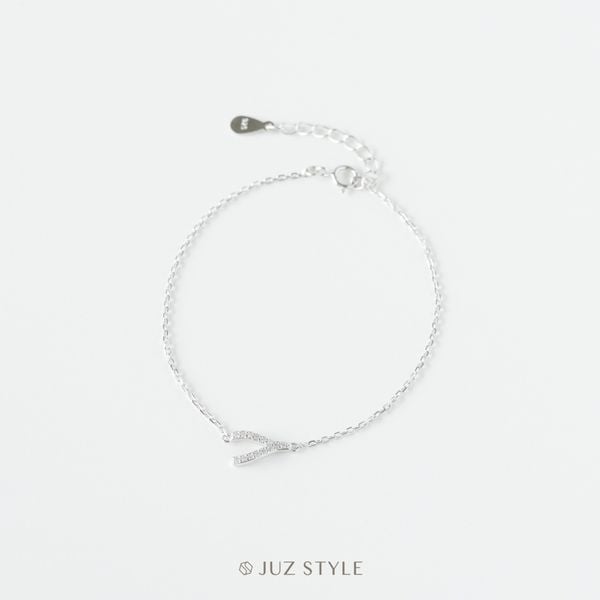  Lắc tay bạc Cz Wishbone 