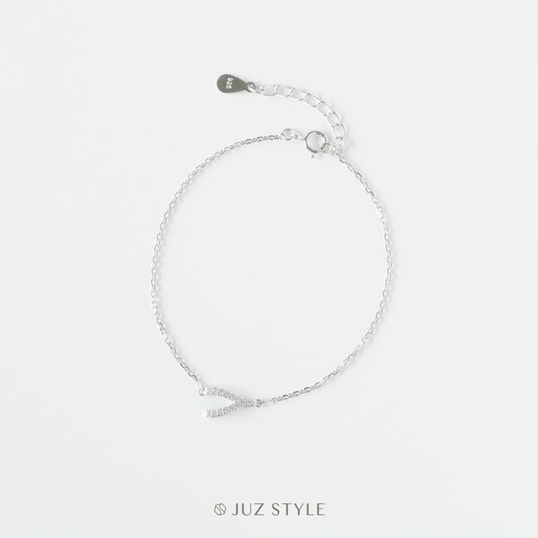  Lắc tay bạc Cz Wishbone 