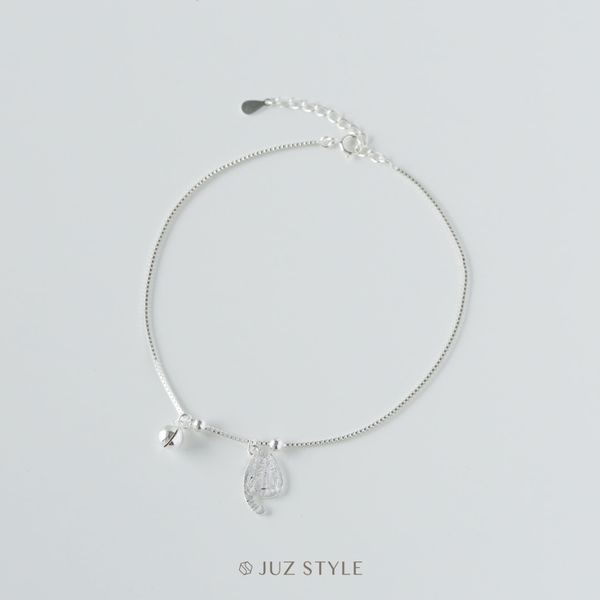  Lắc chân bạc Cat & Bell 