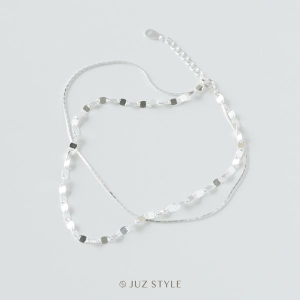  Lắc chân bạc Double layers 