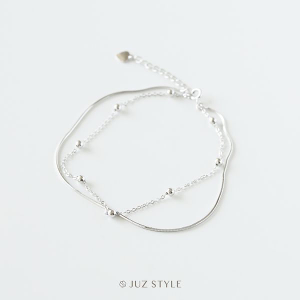  Lắc chân bạc Double chains 