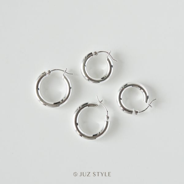  Bông tai bạc Big hoop 