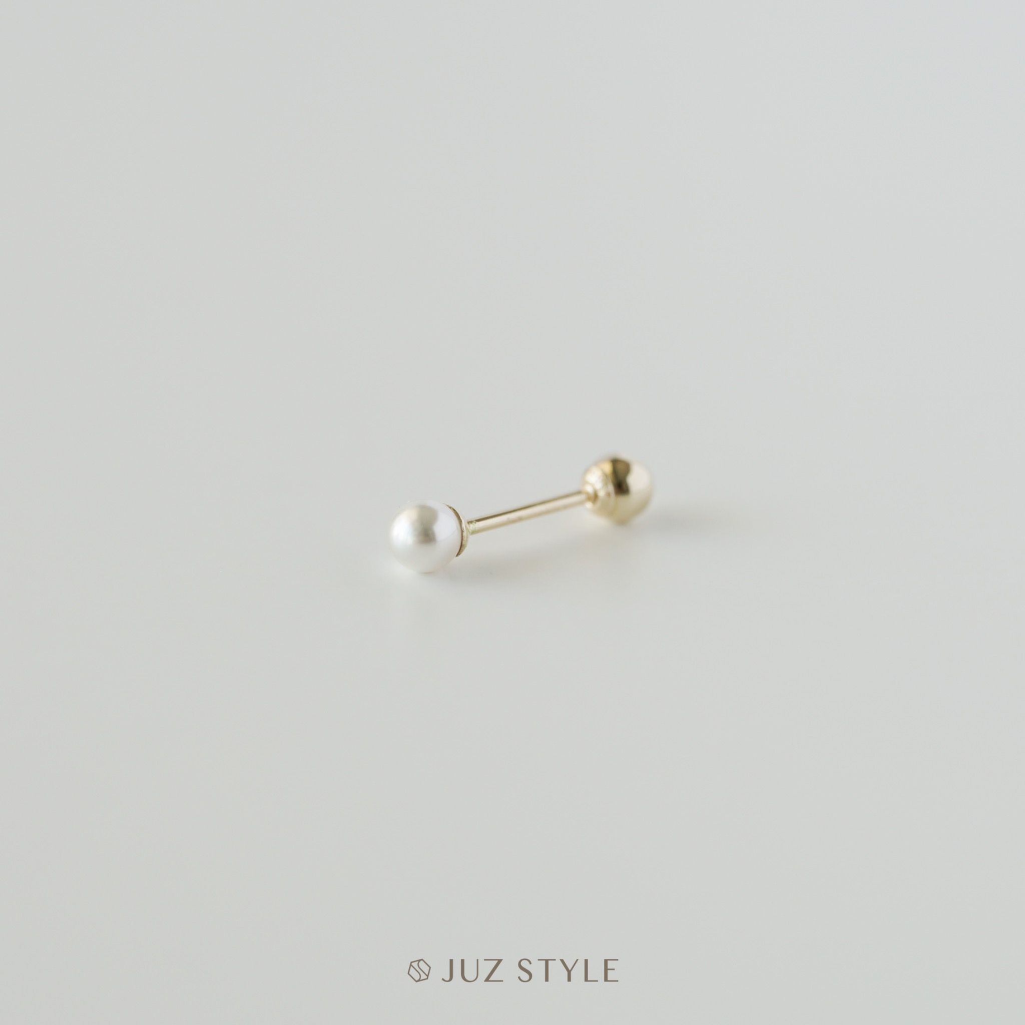  Bông tai vàng 14K Pearl ballstud 4/5mm 