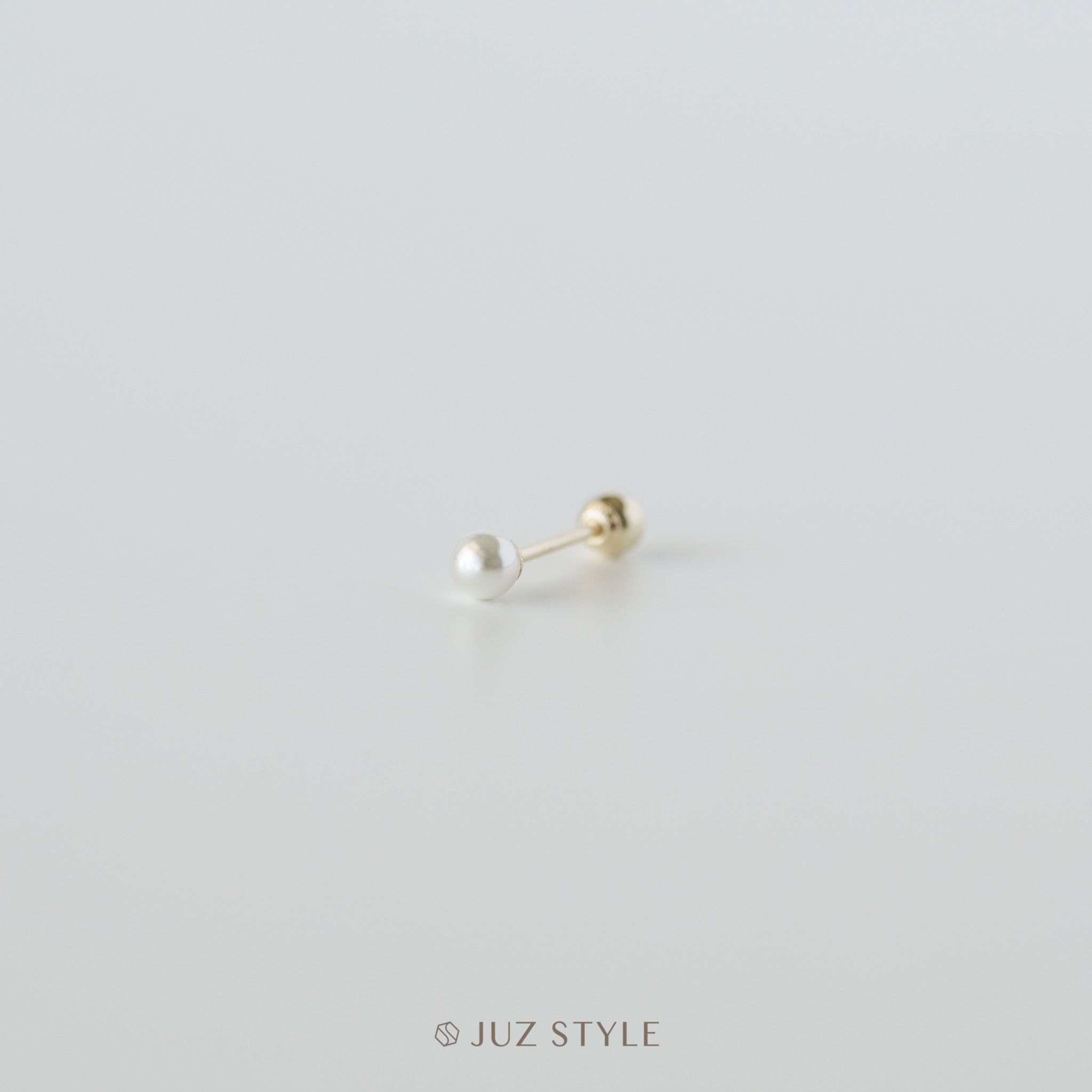  Bông tai vàng 14K Pearl ballstud 4/5mm 