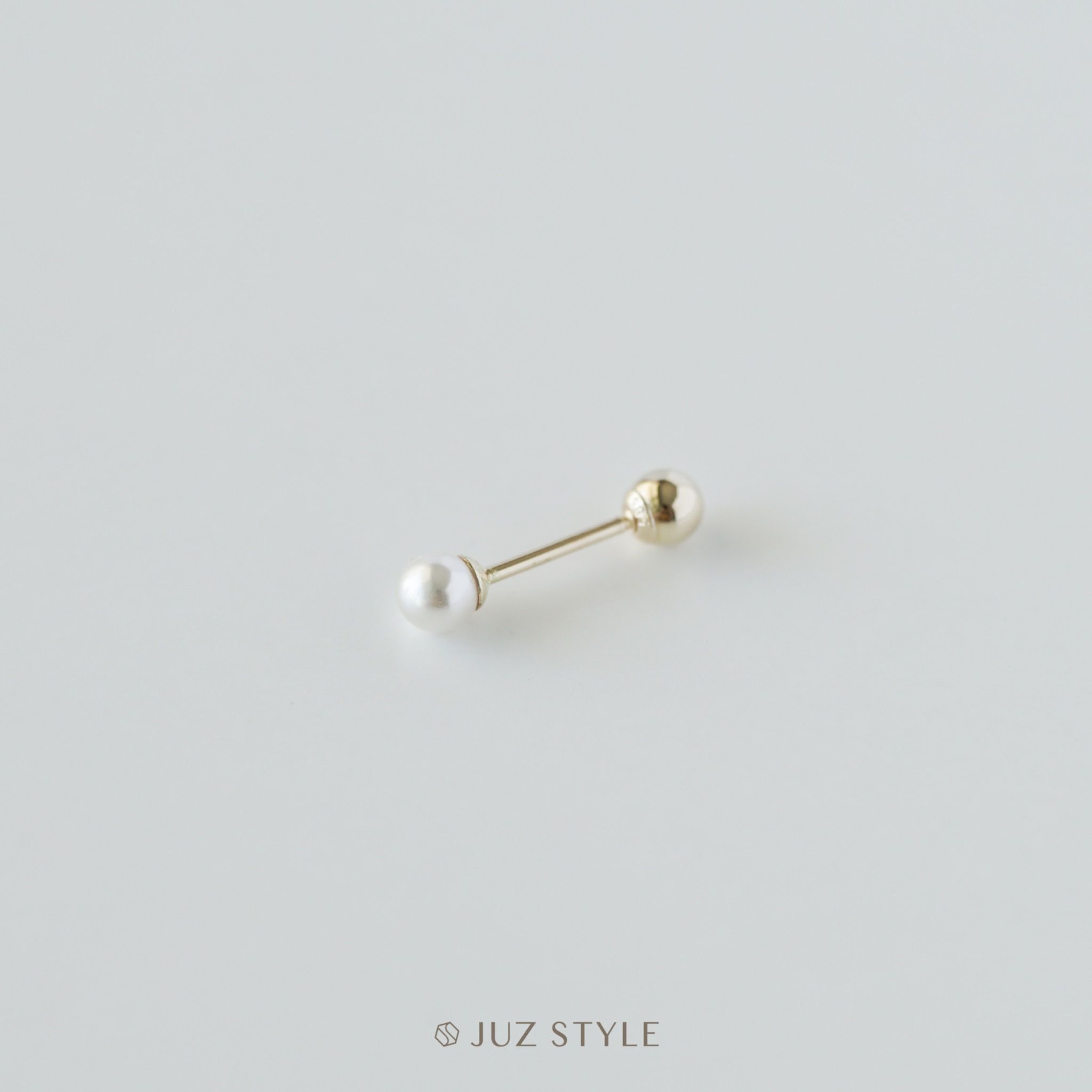  Bông tai vàng 14K Pearl ballstud 4/5mm 