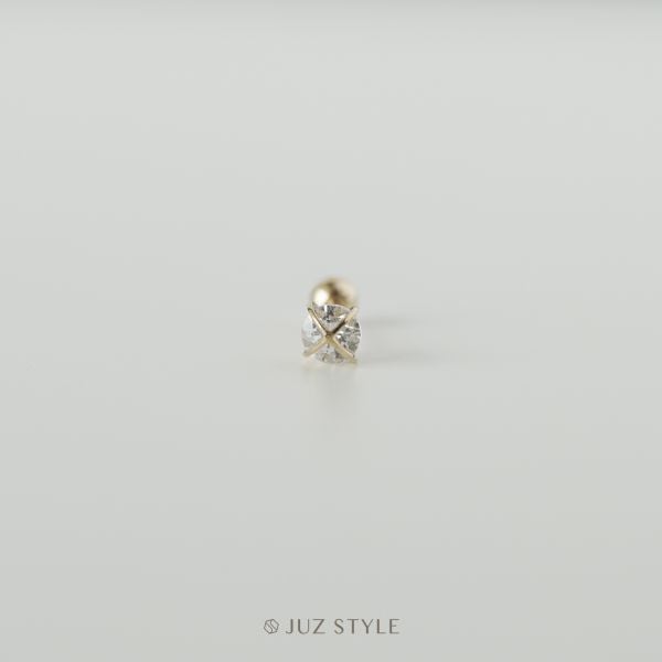  Bông tai vàng 14K Round Sphere Ballstud 