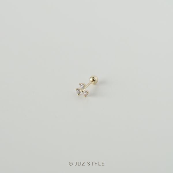  Bông tai vàng 14K Clover ballstud 