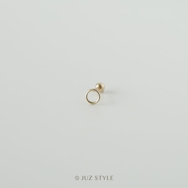  Bông tai vàng 14K Circle ballstud 