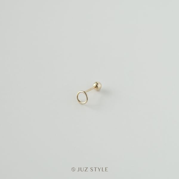  Bông tai vàng 14K Circle ballstud 
