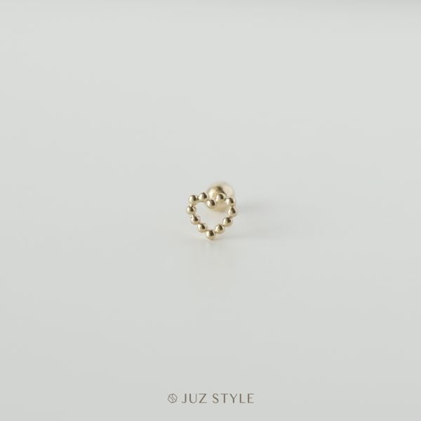  Bông tai vàng 14K Heart ballstud 
