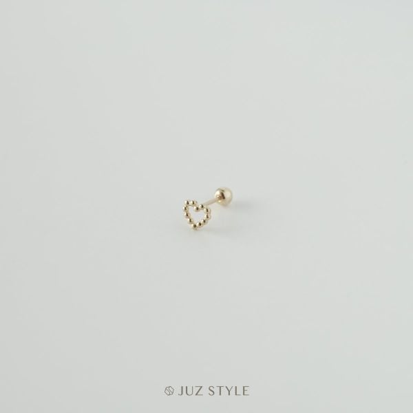  Bông tai vàng 14K Heart ballstud 