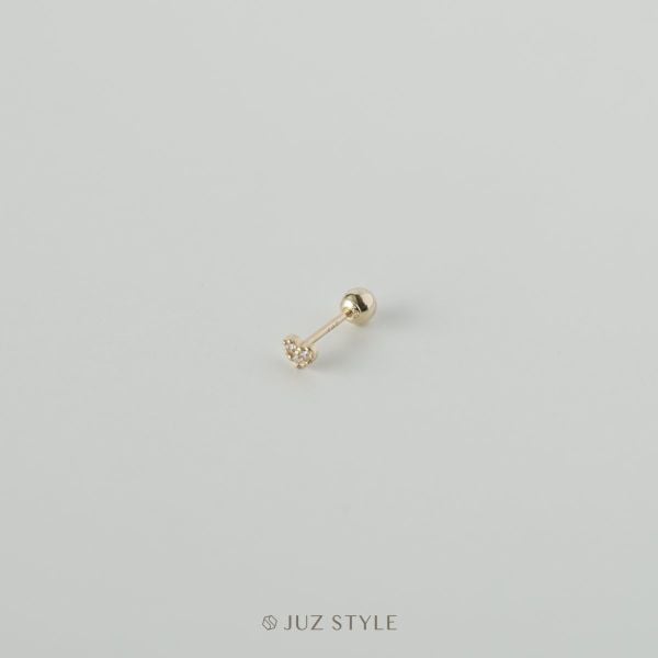  Bông tai vàng 14K tiny heart ballstud 