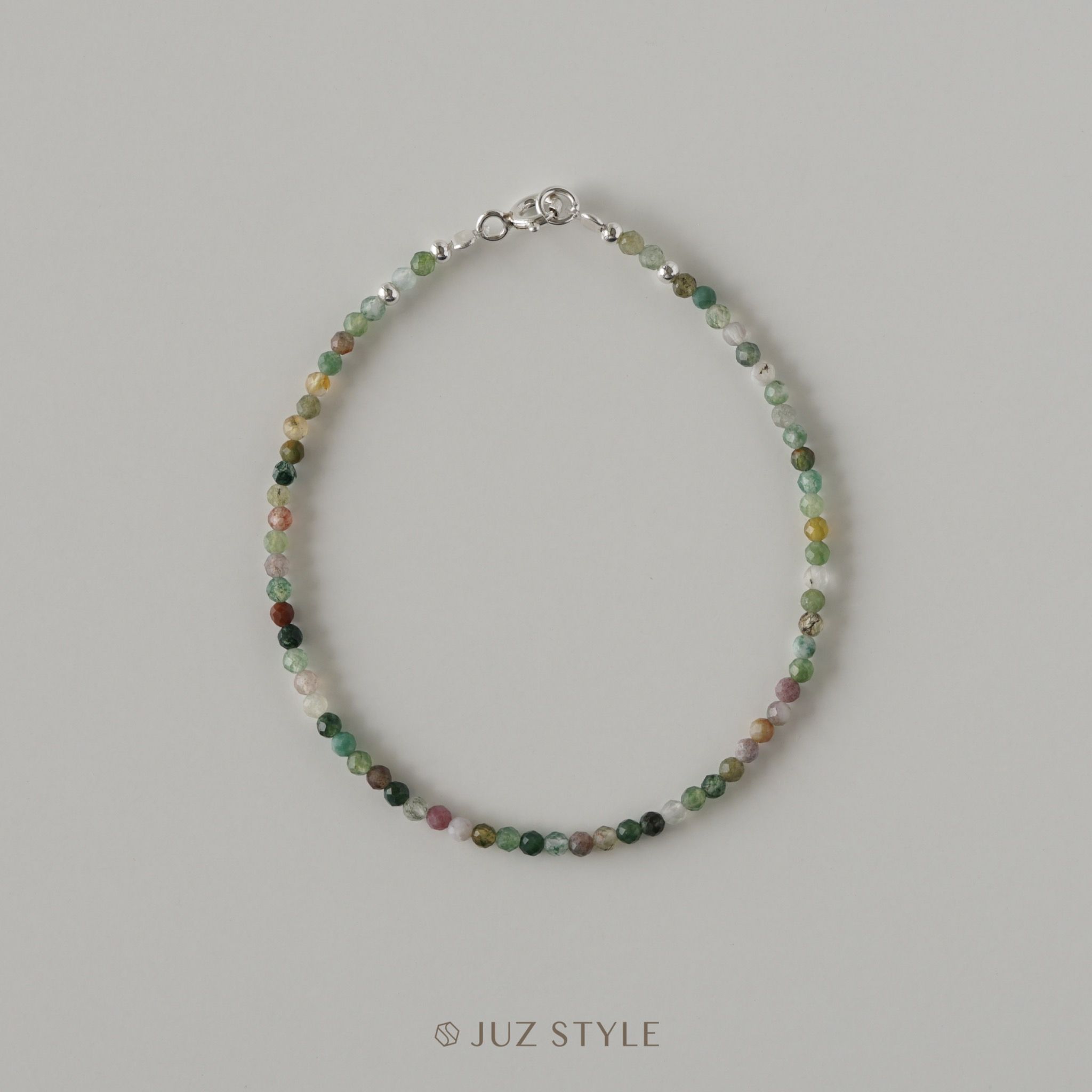  Vòng tay đá Indian Agate (Mã não Ấn) 2.2mm 