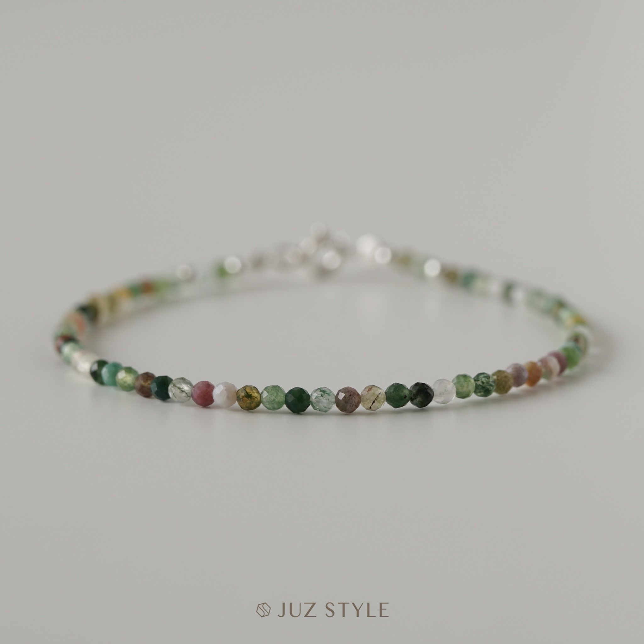 Vòng tay đá Indian Agate (Mã não Ấn) 2.2mm 