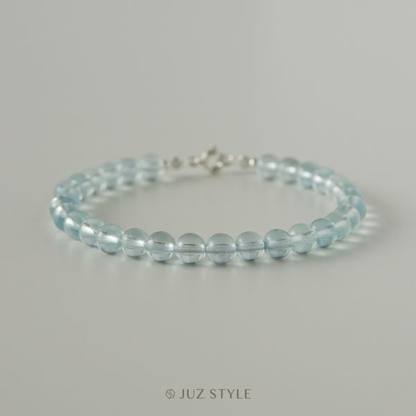  Vòng tay đá Aquamarine (Ngọc xanh biển) 5.1mm 