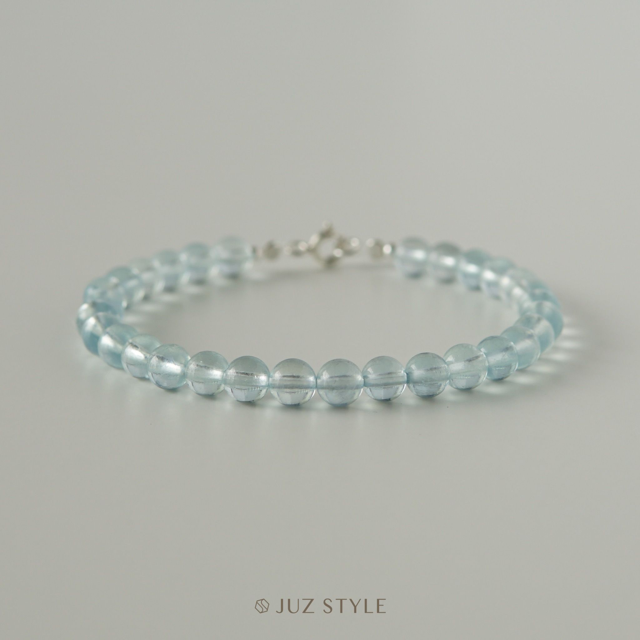  Vòng tay đá Aquamarine (Ngọc xanh biển) 5.1mm 