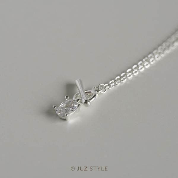 Dây chuyền bạc Oval Cz OT 