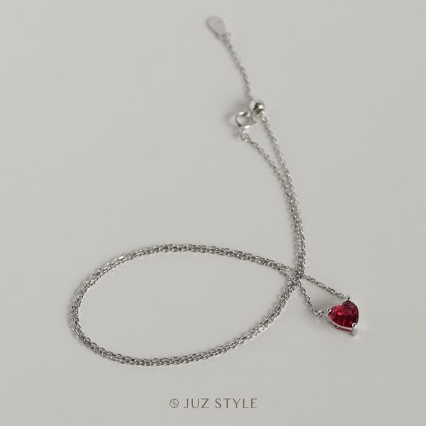  Dây chuyền bạc Pink heart 