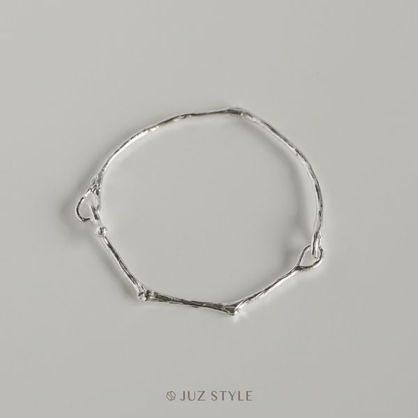  Kiềng bạc hai mảnh Woody 