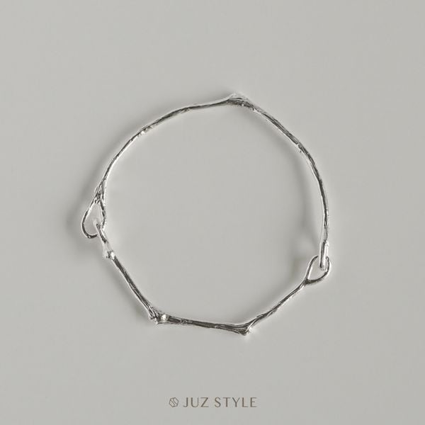  Kiềng bạc hai mảnh Woody 