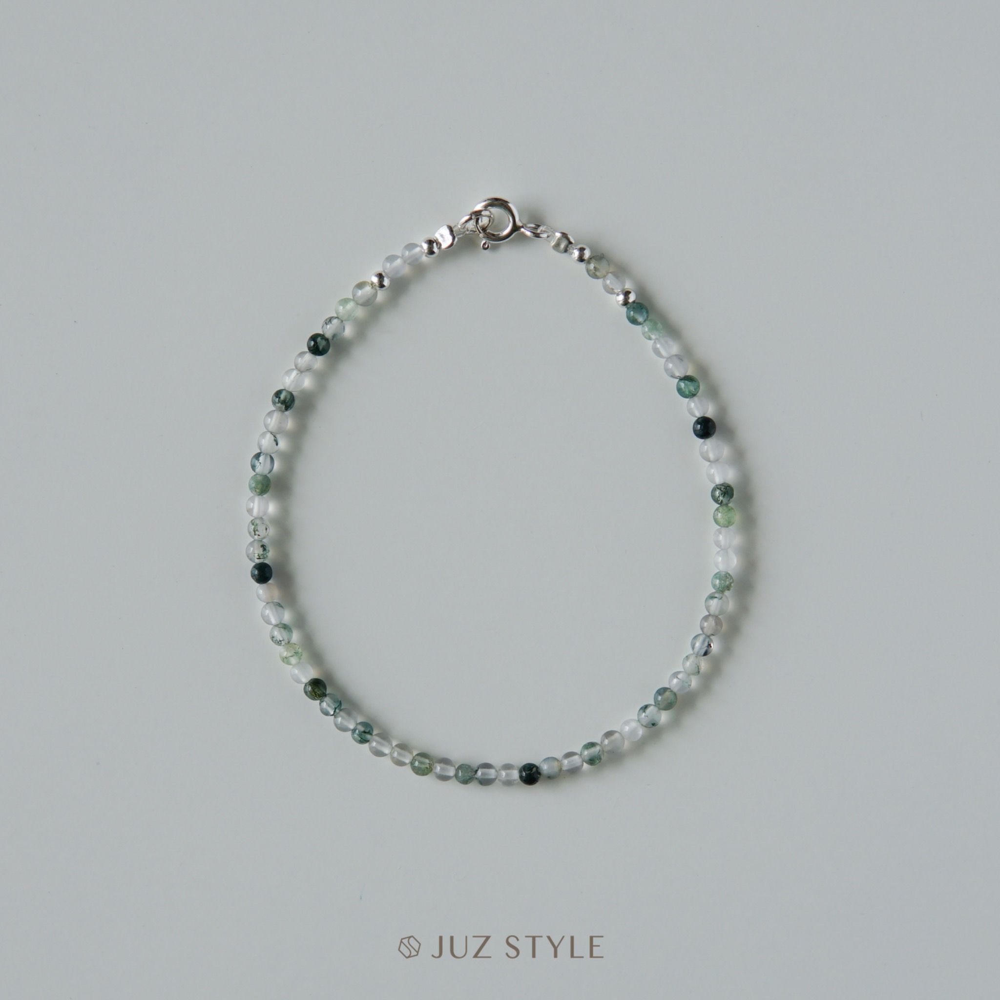  Vòng tay đá Moss agate 2.4mm 