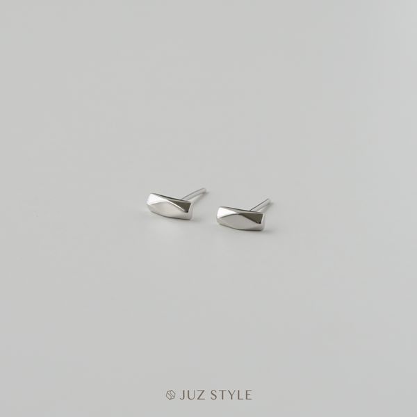  Bông tai bạc Facet Rectangle 