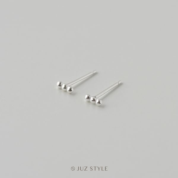  Bông tai bạc Ball-Bar 