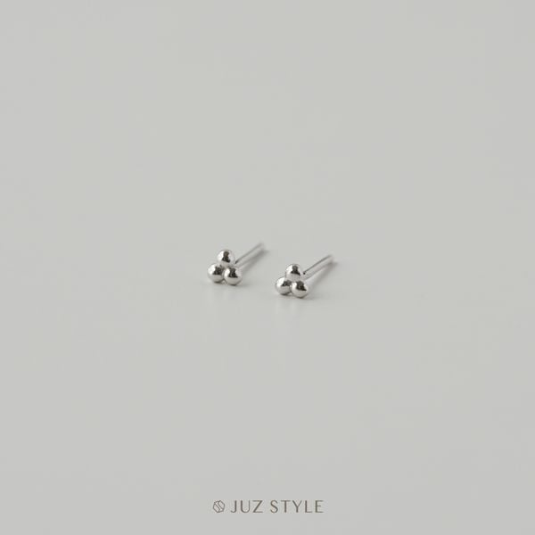  Bông tai bạc Triple balls 