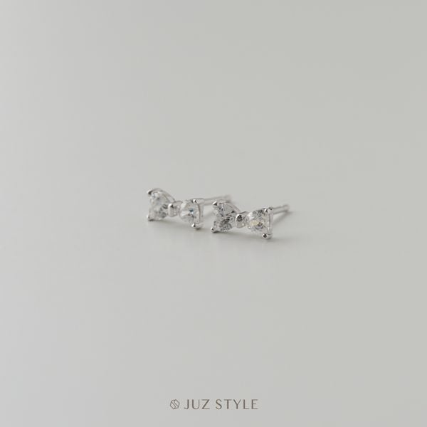  Bông tai bạc Cz bow 