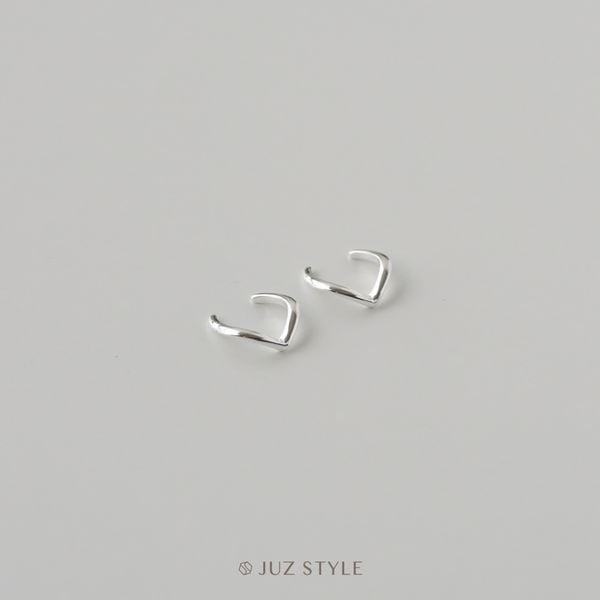  Bông tai bạc kẹp vành Chervon 